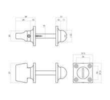 Deurbeslag set toiletslot 63/8+deurkruk Ton basic+WC-sl.