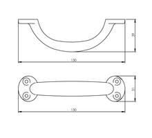 Meubelgreep 130 mm mat zwart