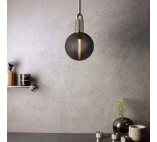 Forked Pendant/Steel/Large Smoked Globe