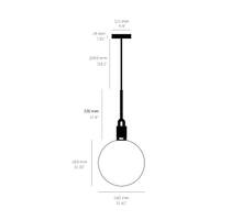 Forked Pendant/Steel/Large Smoked Globe