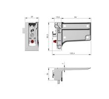 Kastophanger LIBRA H7 rechts, voor alu profiel, om te schroe