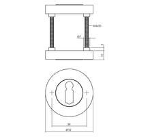 Rozet met sleutelgat 52x10mm antracietgrijs