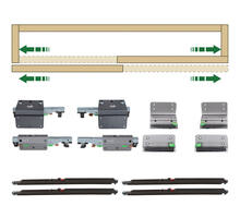 Ocean 1 schuifdeursysteem voor 2 deuren, met 2x soft close