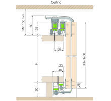 Ocean 1 schuifdeursysteem voor 2 deuren, met 2x soft close