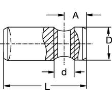 Klobe M8 diameter 12x 18mm lang, verzinkt, gat in het midden
