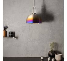 Forked Pendant/Steel/Medium Burnt Steel Shade