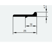 Aanslaglijst 25mm wit lengte 2500mm geboord en gesouvereind