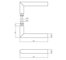 Deurkruk Jura op ronde massieve rozet ø53x10 mm rvs zwart