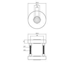 Deurkruk Jura op ronde massieve rozet ø53x10 mm rvs zwart