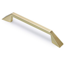 Greep RIGHT geborsteld goud 168x8x28mm, hartmaat 128mm