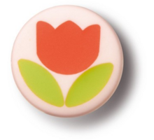 Knop nylon 50mm rond RODE TULP