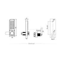 Elektronisch slot VIC verticaal, zwart, metaal