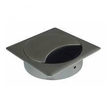 Kabeldoorvoer 90x90mm vierkant, boring 80mm, mat chroom