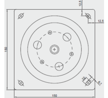 Draaiplaat 149x149mm zwart draagkracht 50 kilo