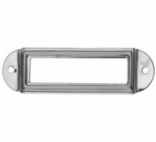 Etiketraam buitenmaat 77x18mm, etiket 57x16mm, vernikkeld
