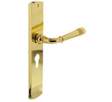 Deurkruk Helena op schild 235x45x8 mm met profielcilindergat