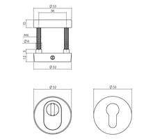 Basis voordeurset SKG3 rond+kerntrekbev. RVS zwart
