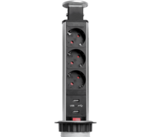 Teleblock energiezuil 3 x 220V + 2x USB