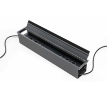 Power-Inlet 600x95mm mat zwart, 2x2 RA stopcontacten en 2x2