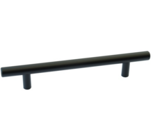 Relinggreep 12x188mm, hoh. 128mm zwart gelakt, hoogte 32mm