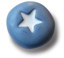 Knop nylon blauw met stervorm 50mm