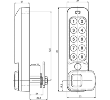 Mauer ELLcam 2.0 pincodeslot, horizontaal links, zwart