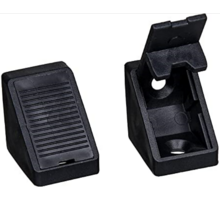 Hoekverbinder mini zwart, 2 schroefgaten, met afdekkap