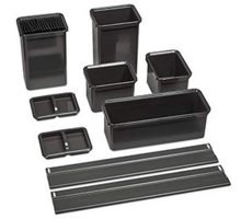 Youboxx set 1 antraciet voor Dispensa met 2 ophangrails