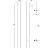 Deurgreep T-model ø 20mm 300mm mat zwart