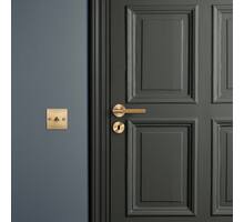 Door Handle Set/Linear/Brass