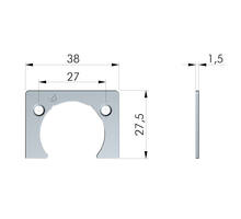 Kimana afstandsplaatje 1,5mm grafiet