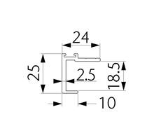 OCEAN 1 profielstrip lengte 2500mm voor 18mm