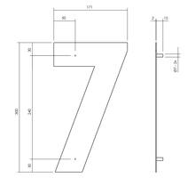 Huisnummer 7 XL hoogte 30cm
