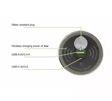 Draadloze oplader, diameter 60mm, chroom/zwart
