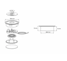 Draadloze oplader, diameter 60mm, chroom/zwart