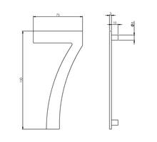 Huisnummer 7 150mm RVS geborsteld