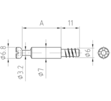 Europen kruiskop spanmaat 30.3mm, draadlengte 11mm