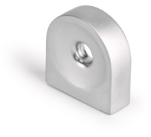 Knop CIRCLE met gat, mat chroom 25x8x27mm