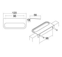 Greep Rim 120x96x18mm RVS look