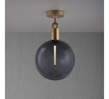 Forked Ceiling/Brass/Large Smoked Globe