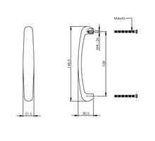 Meubelgreep 149 mm mat zwart