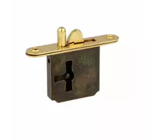 Insteekslot met pen en haak, messing afgeronde frontplaat,