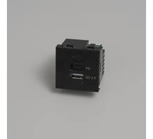 USB Module/USB A + C Quickcharge/45Mm/Black