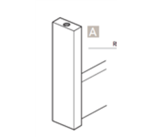 Roedehouder mat zwart hangend H=77mm voor roede30x10mm