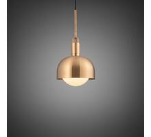 Forked Pendant/Brass/Medium Brass Shade/Medium Opal Gl
