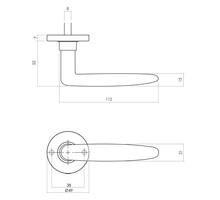 Deurkruk Sophie met rozet ø49x7mm verdekt messing getrommeld