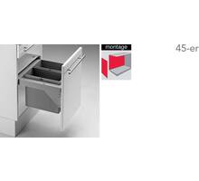 Inbouwafvalemmer type Pullboy-Soft 45 SW met opbergvak