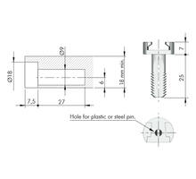 Plankverbinder wit voor TRIS voor plankdikte 18/19mm