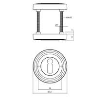 Rozet met sleutelgat ø55x10mm messing titaan PVD