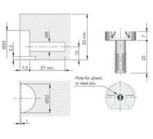 Plankverbinder wit voor TRIS voor plankdikte 25mm